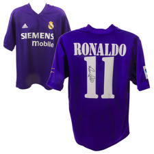 Ronaldo Nazario Signed Real Madrid Away Soccer Jersey 11 with Beckett COA