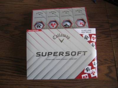 1 dozen BRAND NEW 2025 Callaway SuperSoft White golf balls Ace Logo