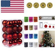 24Pcs Christmas Balls Ornaments for Xmas Christmas Tree - 4 Style Shatterproo...