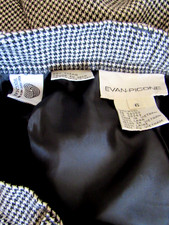 EVAN PICONE WOMANS 6 black white houndstooth wool lined PLEAT PANTS