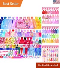 195 Pcs Doll Clothes and Accessories Kit, Include Princess Gowns, Fashion Ski...