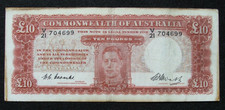 1949 Coombs Watt V18 £10 pound , Ten pound note V21
