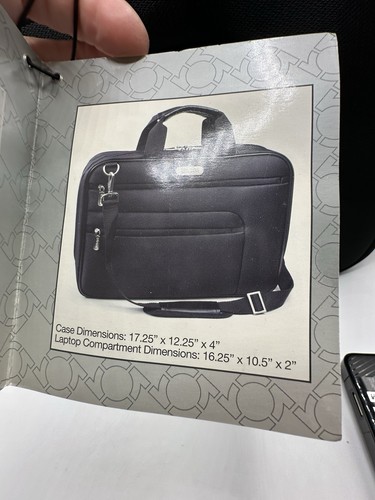 Kenneth Cole Reaction R-TECH 17.3” Laptop Case Bag “On The Double” Black NEW - Picture 10 of 12