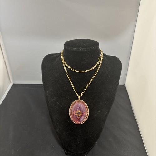 TARINA TARANTINO Vintage Flower Rhinestone Necklace Gold Tone - Picture 4 of 10