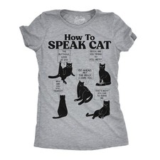 Womens Funny T Shirts How to Speak Cat Sarcastic Kitten Joke Novelty Tee for