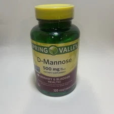 Spring Valley D-Mannose 500mg 120 Veg Capsules Urinary Tract Support Supplement