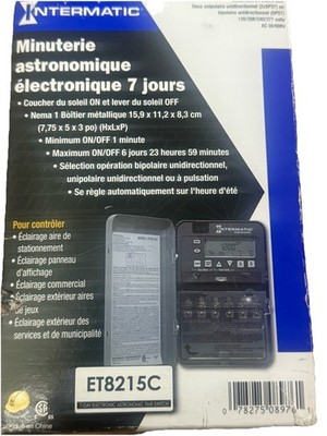 Intermatic Et8215c Electronic Timer, Astronomic 7 Days 2 Circuit SPST, DPST