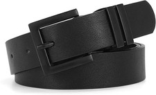 Women's Leather Belt for Jeans Pants Dresses Fashion Ladies Belt Black Waist ...