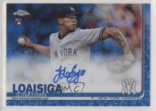 2019 Topps Chrome Rookie Blue Wave Refractor 91/150 Jonathan Loaisiga Auto 1m7