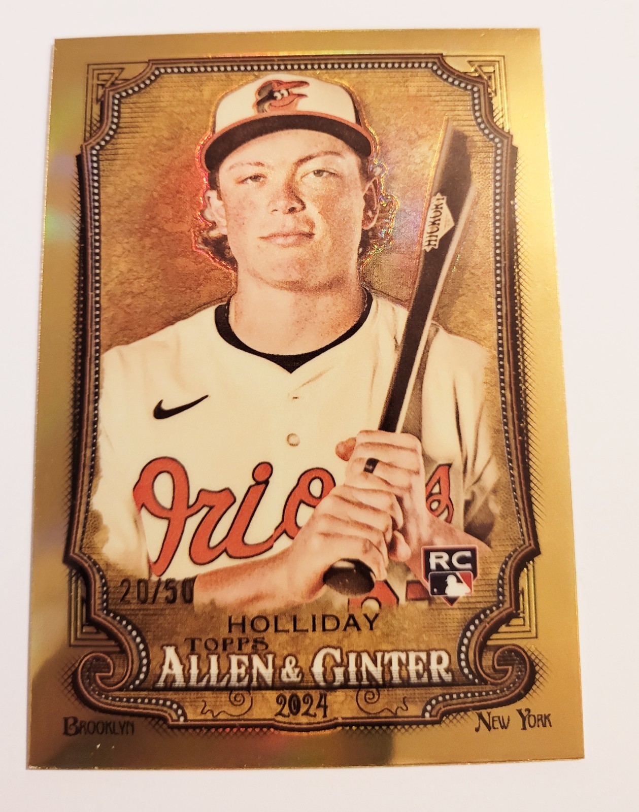 2024 Topps Allen & Ginter - Chrome Jackson Holliday #277 Gold Refractor 20/50