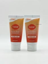 Lume Whole Body Deodorant Invisible Cream Mini Travel Size 2PK Clean Tangerine