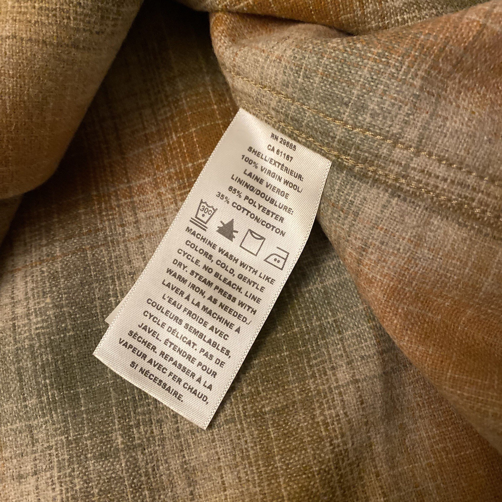 Pendleton Earth Tone Shadow Plaid Loop Collar Woo… - image 8