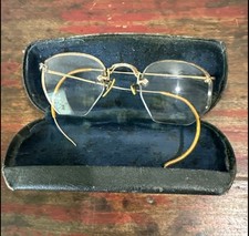 Vintage American Optical AO 1/10 12K GF Rimless Eyeglasses Ful-Vue Cable Temples