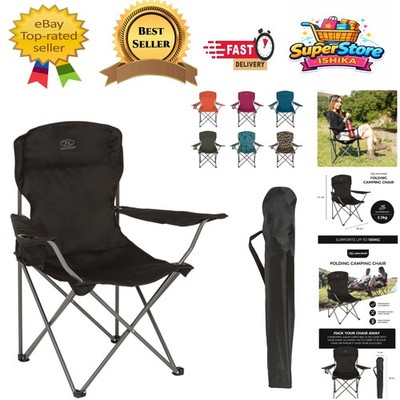 Kompakter & robuster Campingstuhl mit Stahlgestell, ergonomischem Design und Tragetasche