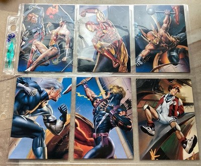 1995 DC Vs Marvel Impact X-MEN VS TEEN TITANS Embossed 6 Cards of 18 FLEER