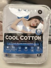 Sealy Cool 100 Cotton Queen Mattress Pad- White
