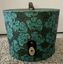 Vintage Everbest Floral Hat Box Mid Century Wig / Travel Case