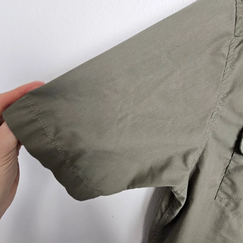 Quiksilver Shirt Green Button Front Short Sleeve Collared Shirt Men L - Image 4 of 4