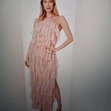 Morgan & Co Pink Layered Coctail Formal Dress - Size 5