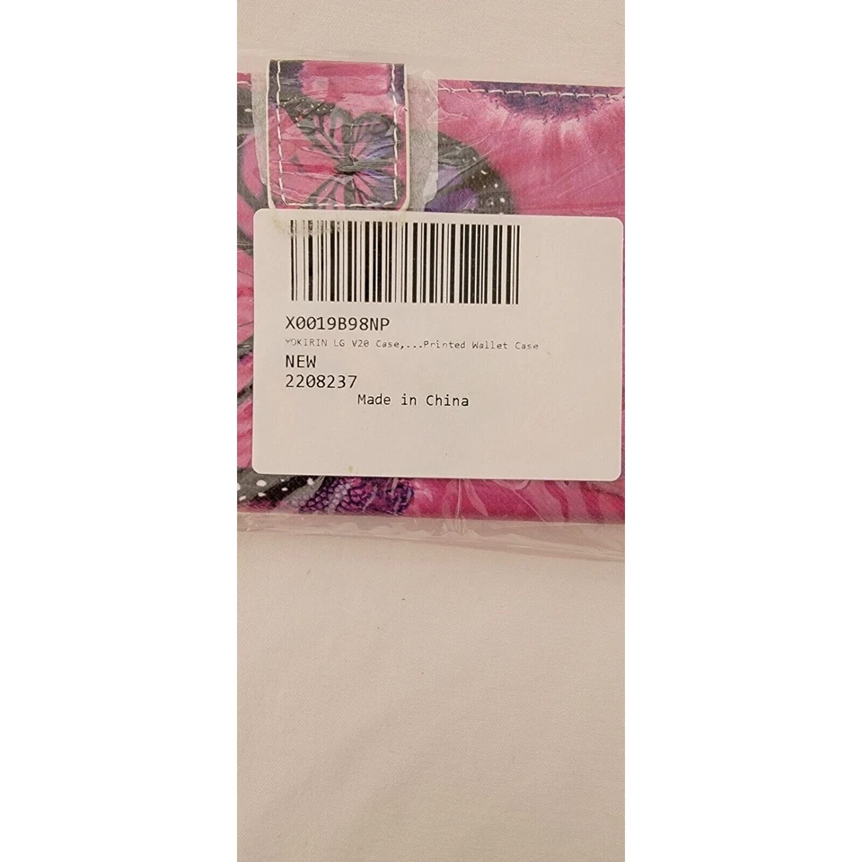 Funda Cartera Teléfono LG V20 Estampada Mariposa - Rosa Negra y Púrpura Nueva en Paquete Foto 3 de 4