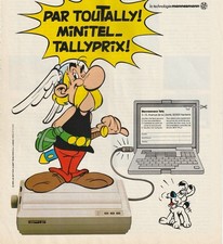 Stampante Mannesmann Tally 1989 stampa originale francese pubblicità fumetto Asterix 21x28 cm TLT 67