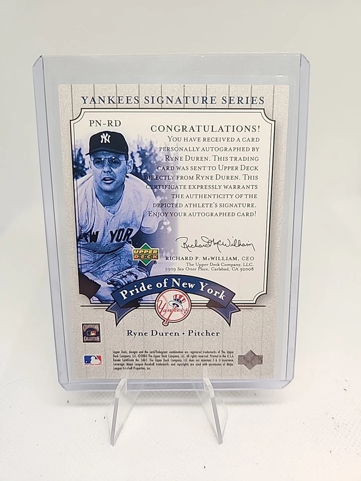2003 Upper Deck Yankees Signature Series #PN-RD Ryne Duren AUTO - Image 2 of 2