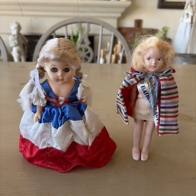 1985 Vogue Doll Ginny 7" Red White Blue  Doll ~Plus Nancy Ann? Bathing Beauty 7"
