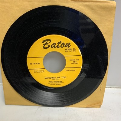 The Fidelitys Vintage 45 Memories of You / Can't you Come Out 1958 R&B Doo Wop