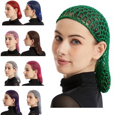Mesh Hair Net Crochet Fish Cap Snood Sleeping Night Cover Turban Hairnet Women