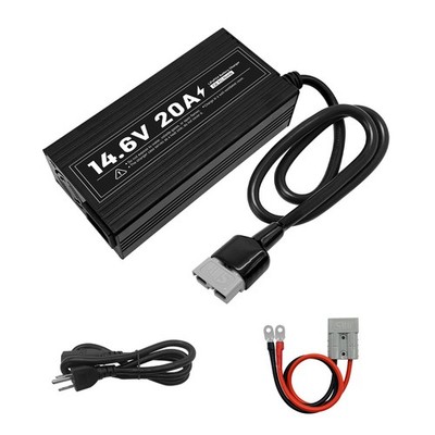 WannaPow 14.6V 20A AC-DC Smart Charger for Rechargeable Lithium LiFePO4 Battery