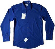 Lucky Brand M Medium Slim Fit 4 Way Stretch Long Sleeve Button Up Shirt 15.5 Men
