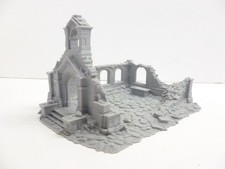 OO 00 HO gauge derelict chapel / small church building ruins 3D printed