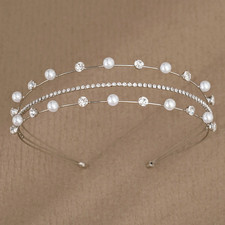 Rhinestone Star Headband for Women Party Hairband Multilayer Pearl Rhinestone Ha