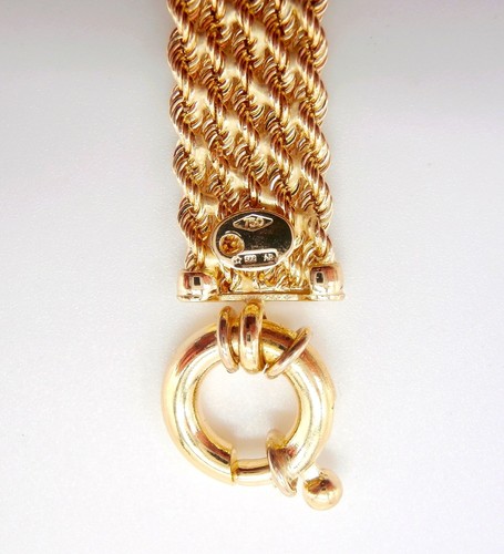 18K Gelbgold Armband, flaches 5-strängiges Armband - Made in Italy - - Bild 10 von 10