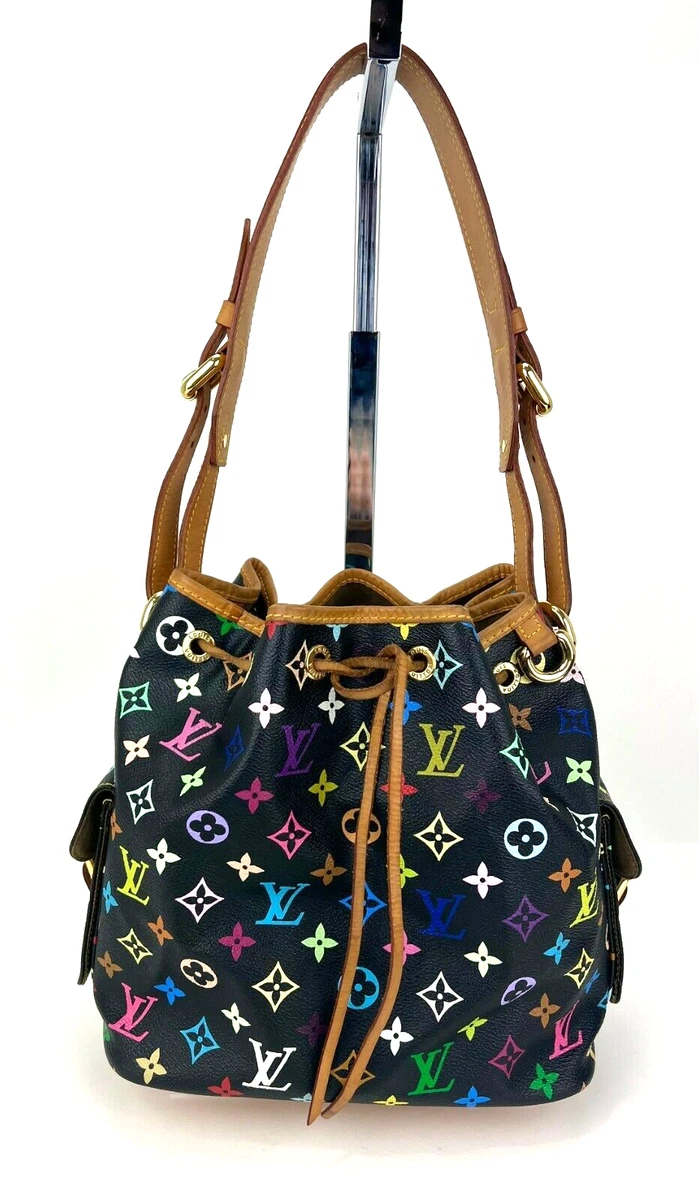 Louis Vuitton Tote Monogram Multicolor Petite Noe Shoulder Bag Black M42230  A971