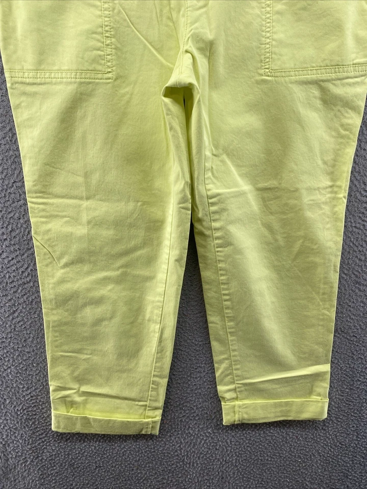 Tommy Hilfiger 女式卷帘标签霓虹绿裤子 12 码 — 第 2/4 张图片