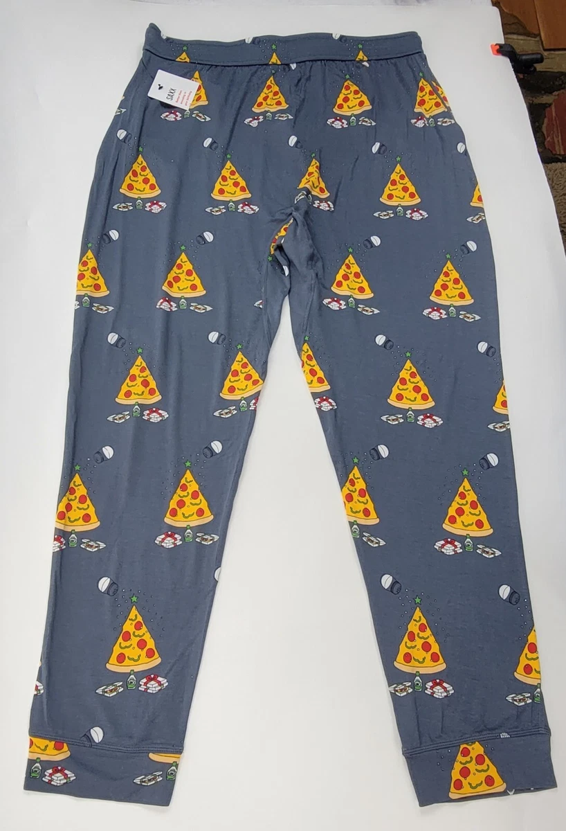 SAXX Mens Pajama Lounge Pants Pizza Modal Blend Comfort Relaxed Snooze Large NWT