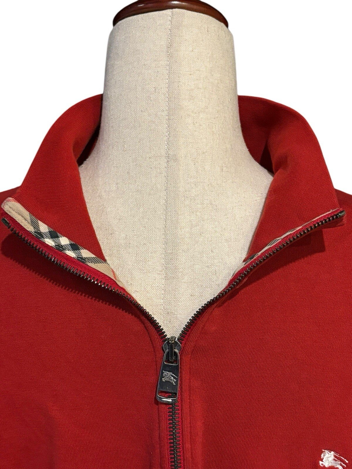 Burberry 1/4 Zip Pullover Solid Mock Neck Sweater… - image 5