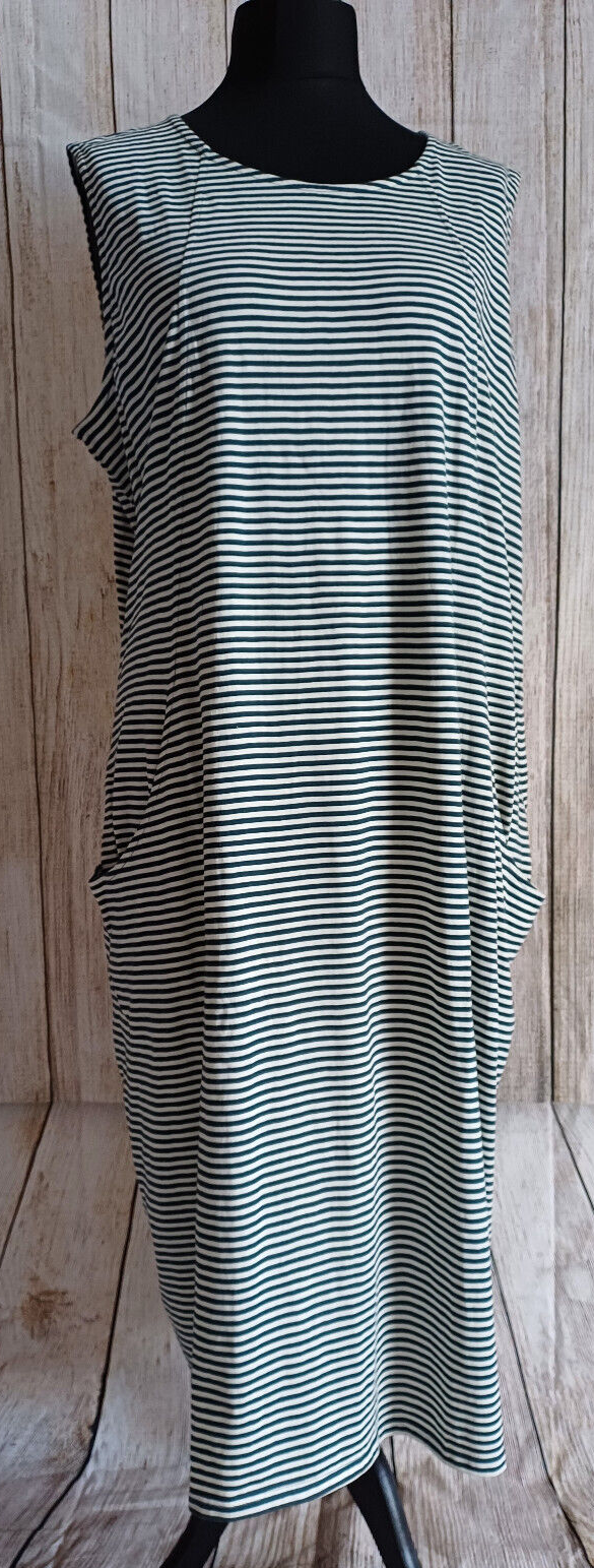 BNWT Seasalt Women's Jersey Halldrine Shift Dress Teal/Stripe UK Size