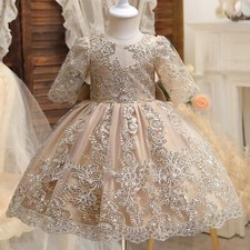 Party 1-5 Yrs Embroidery Birthday Girls Princess Dress Backless Lace Ceremony US