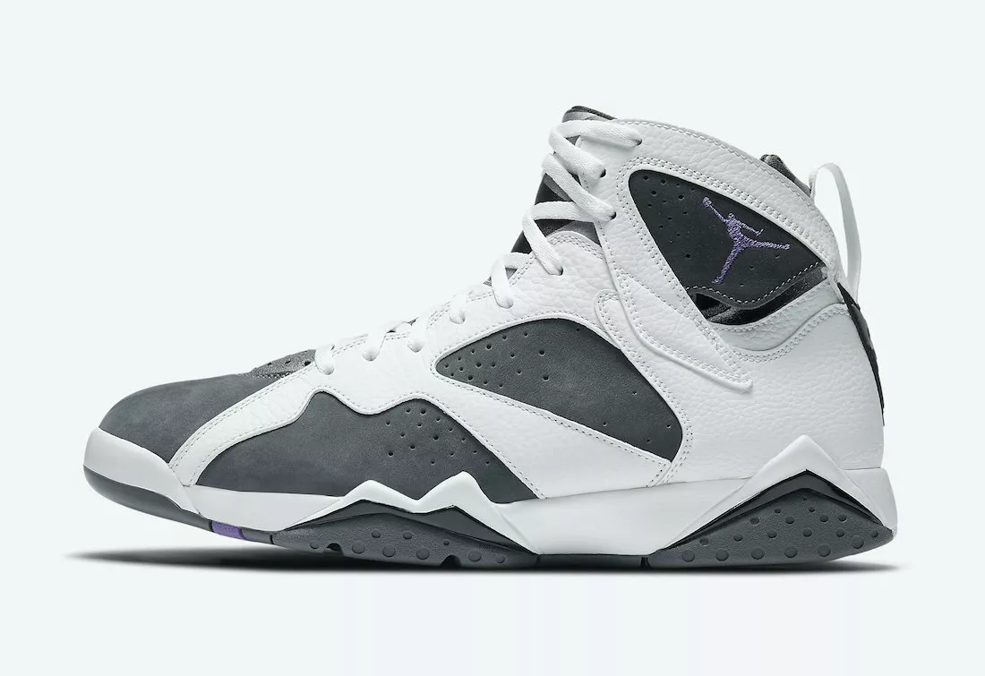 NIKE AIR JORDAN 7 RETRO FLINT - WHITE, VARSITY PURPLE, GREY CU9307 100 - UK 8, 9