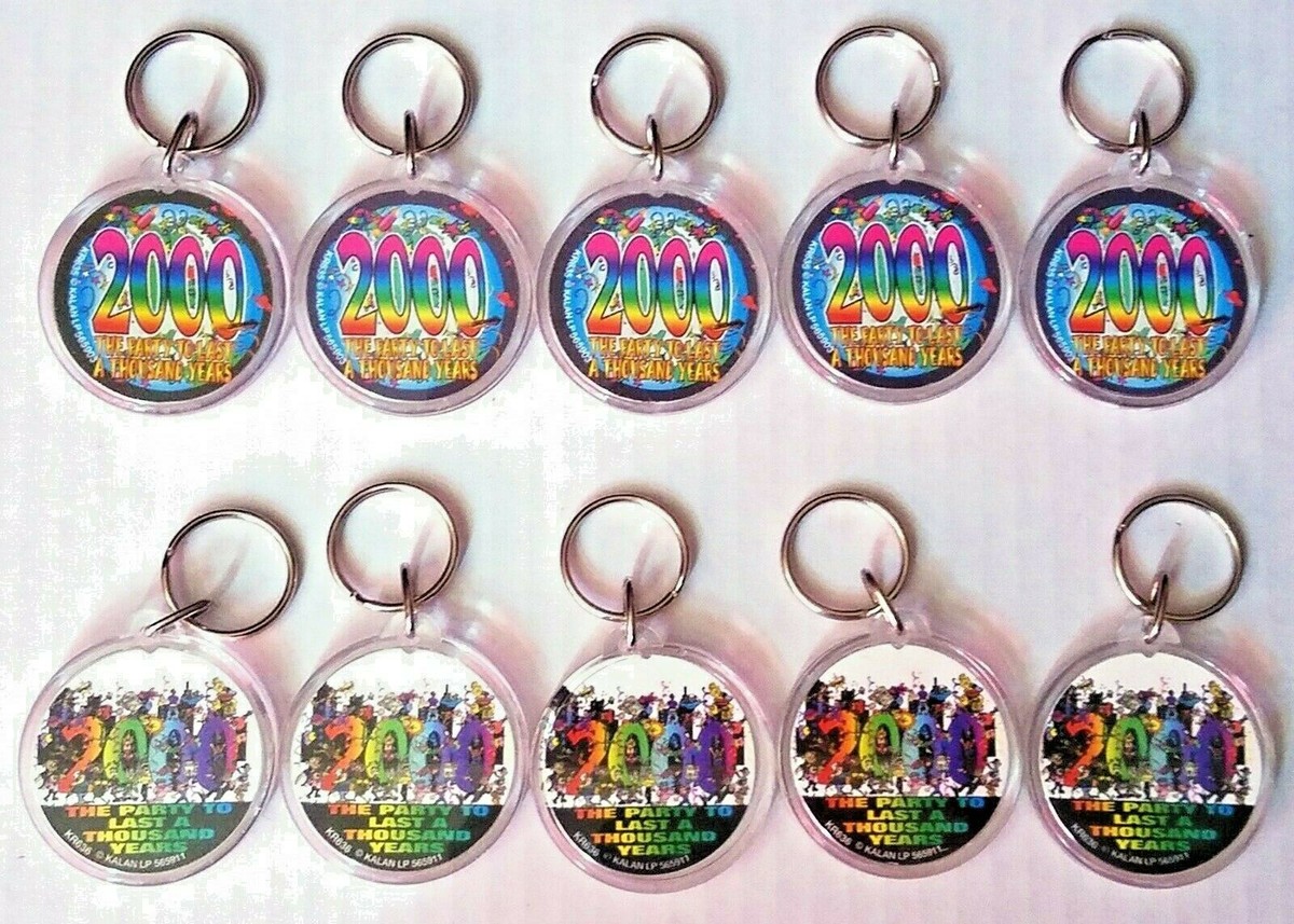 Lot of 10 Y2K 2000 The Party To Last A Thousand Years Keychains