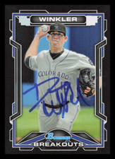 2013 Bowman DANIEL WINKLER Signed Card autograph auto ROCKIES BRAVES