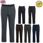 Mens Formal Trousers Casual Business Office Belted Straight Leg Pants Formal