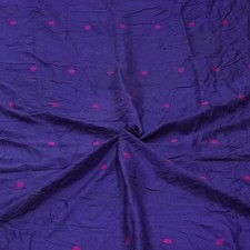Vintage Blue 100 Pure Silk Handwoven Sari Remnant 5YD Craft Fabric Silk Scrap