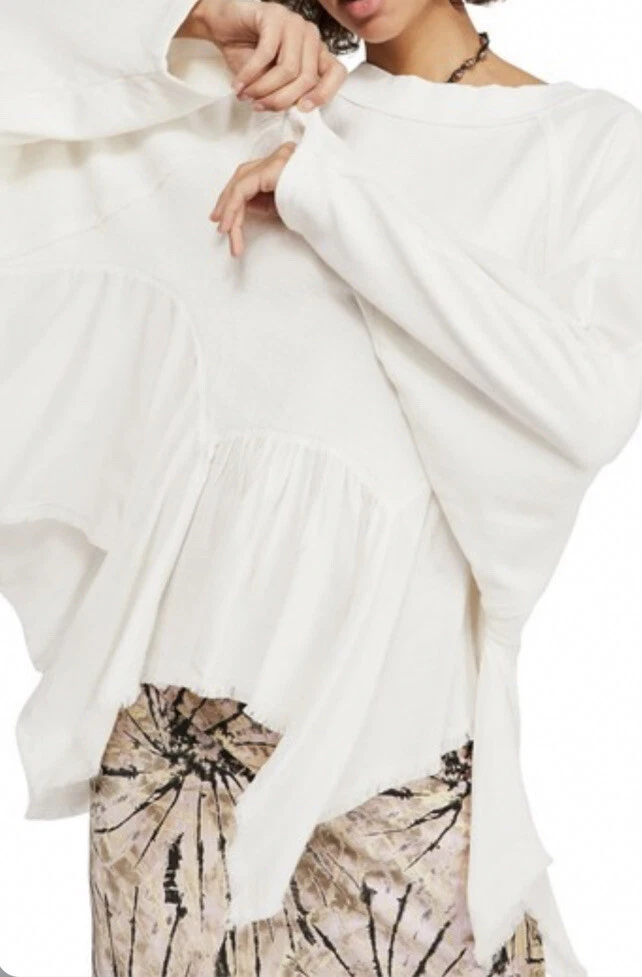 Free People Gold Duster Pullover drapey asymmetrical hem