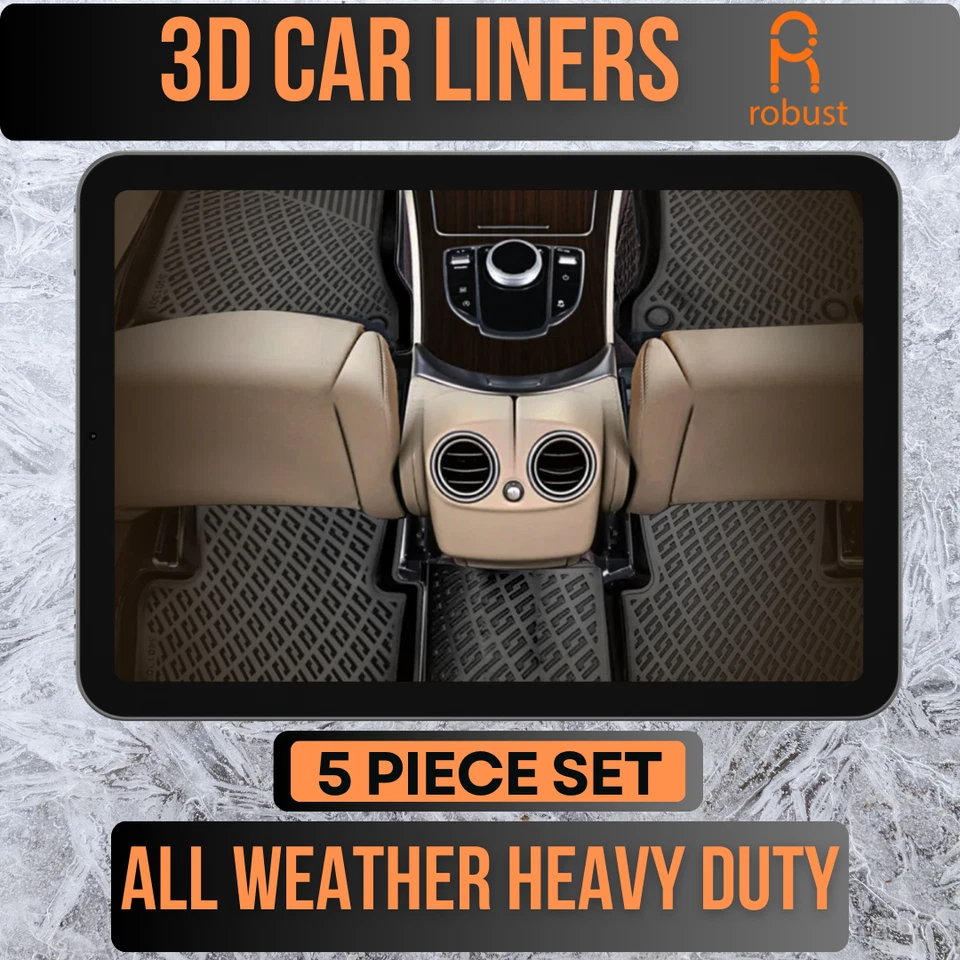 3D Car Floor Mats Liners Fits Mitsubishi Montero 2012-2017 All Season Heavy Duty - Image 2 of 4