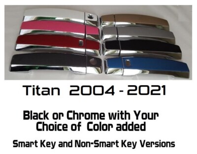 Black OR Chrome Door Handle Covers For 2004-2021 Nissan Titan YOU PICK COLOR