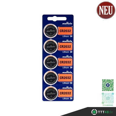 5 x Batterien Murata eh. Sony CR2032 Lithium Knopfzelle 220mAh 3V