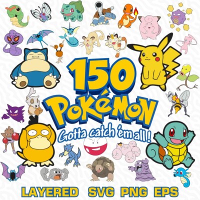 Pokemon Svg, Pikachu Svg, Pokemon Cricut, Pokemon Layered Svg, SVG for Cricut